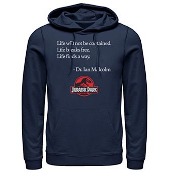 Men's Jurassic Park Life Finds A Way Quote Hoodie