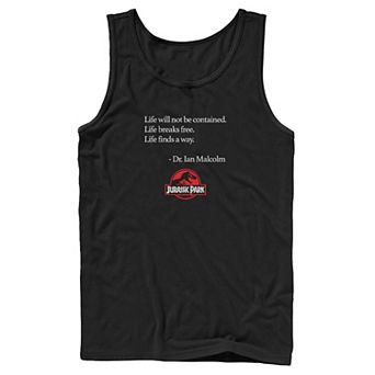 Men's Jurassic Park Life Finds A Way Quote Tank Top
