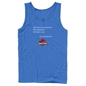 Men's Jurassic Park Life Finds A Way Quote Tank Top