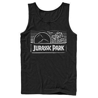 Men's Jurassic Park Spray Painted Stencil Logo Tank Top