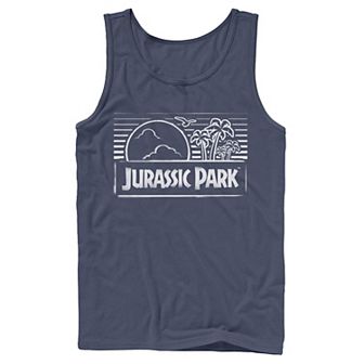 Men's Jurassic Park Spray Painted Stencil Logo Tank Top
