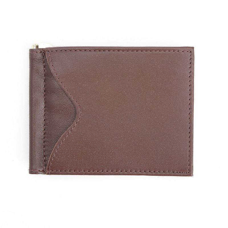 Royce Leather Money Clip Wallet, Dark Brown