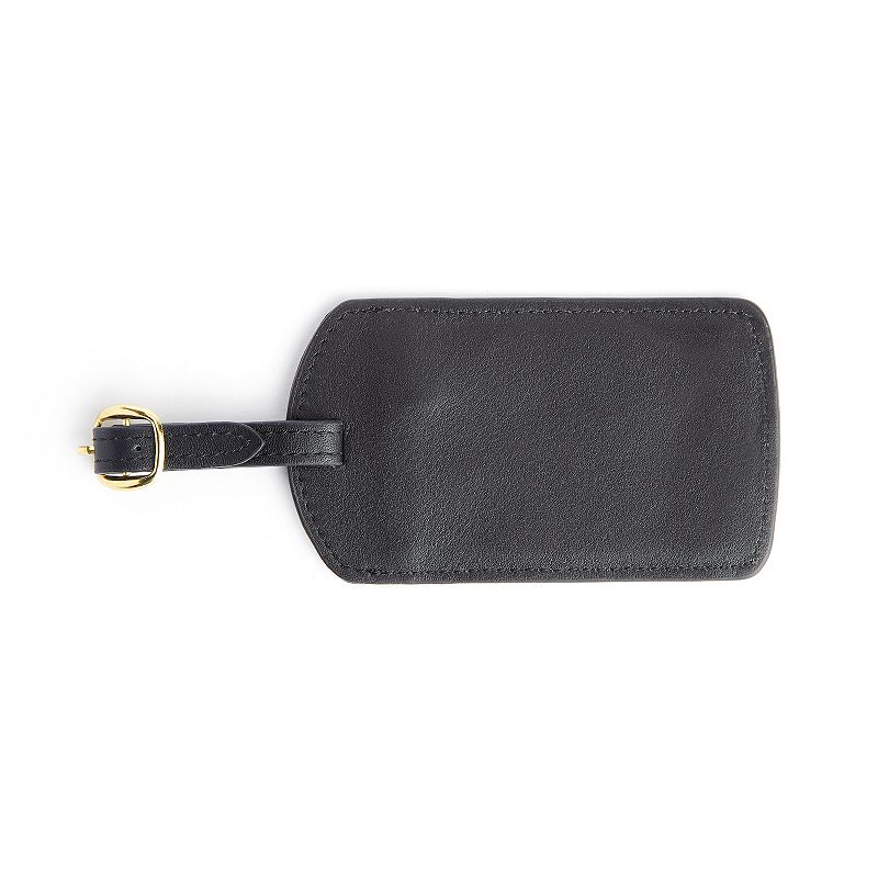 Royce Leather Handcrafted Luggage Tag, Black
