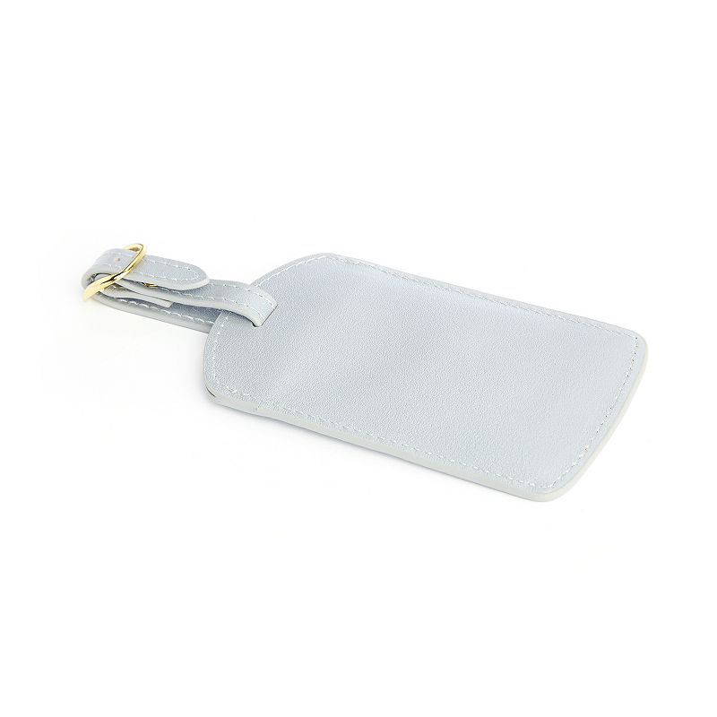 Royce Leather Handcrafted Luggage Tag, Silver
