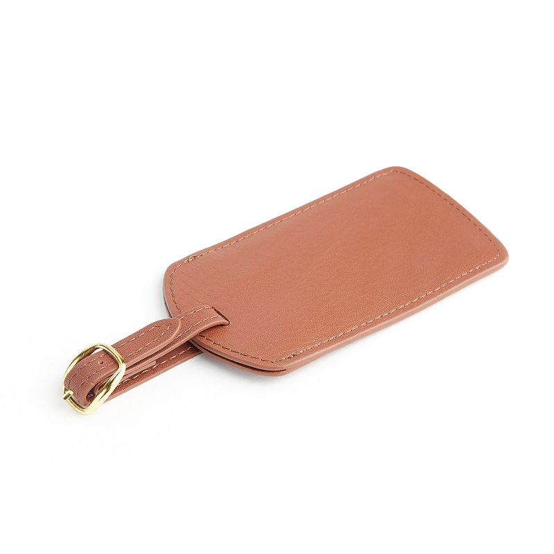 Royce Leather Handcrafted Luggage Tag, Lt Brown