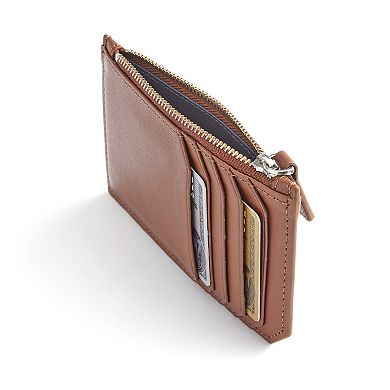 Royce Leather Zippered Credit Card Wallet