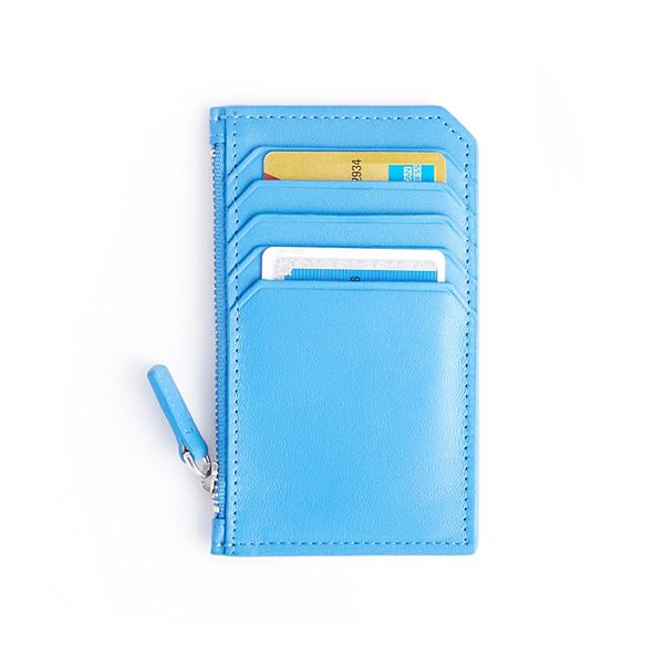 Royce Leather Zippered Credit Card Wallet