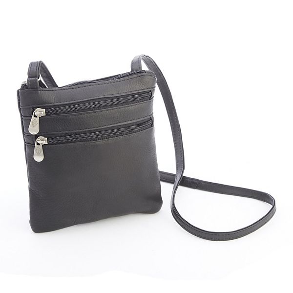 Royce Leather Double Zip Crossbody Bag