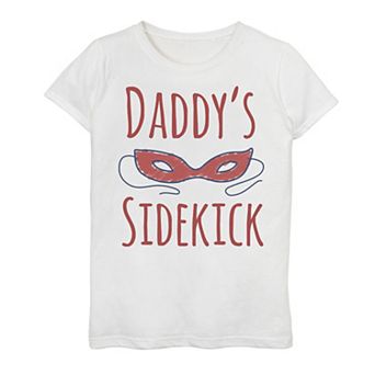 Girls 7-16 Daddy's Masked Super Sidekick Kid's Father's Day Graphic Tee