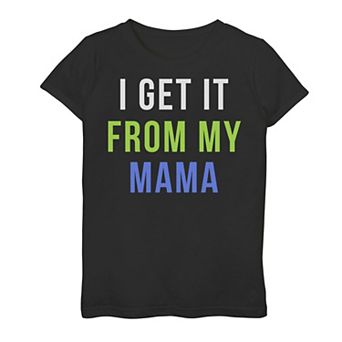 Girls 7-16 Get It From My Mama Pink Text Mother's Day Graphic Tee
