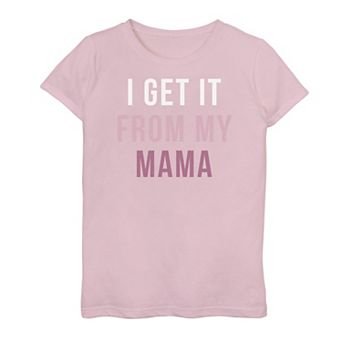 Girls 7-16 Get It From My Mama Pink Text Mother's Day Graphic Tee