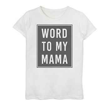 Girls 7-16 Word To My Mama Black Poster Mother's Day Graphic Tee