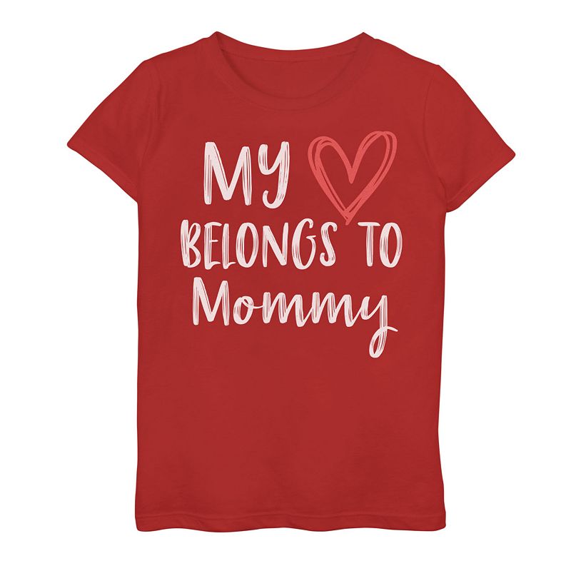 Girls 7-16 My Heart Belongs To Mommy Mothers Day Graphic Tee, Girls, Size