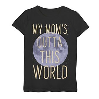 Girls 7-16 Out Of This World Mom Moon Mother's Day Graphic Tee