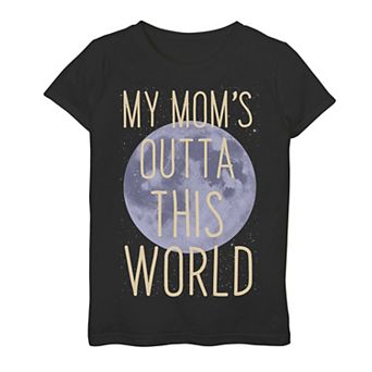 Girls 7-16 Out Of This World Mom Moon Mother's Day Graphic Tee