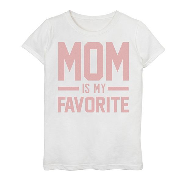 Girls 7-16 Mom Is My Favorite Bold And Pink Graphic Tee