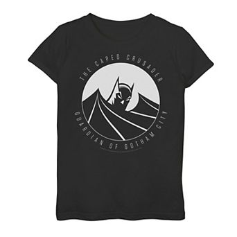 Girls 7-16 DC Comics Batman The Caped Crusader Text Poster Graphic Tee