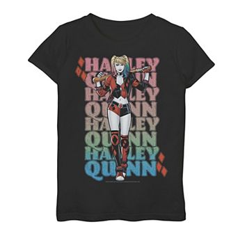 Girls 7-16 DC Comics Batman Harley Name Stack Graphic Tee