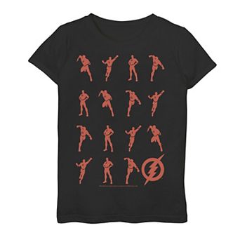 Girls 7-16 DC Comics The Flash Action Pose Silhouettes Graphic Tee
