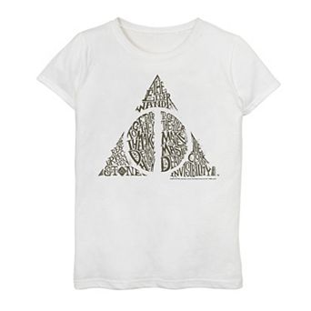Girls 7-16 Harry Potter Deathly Hallows Symbol Text Fill Graphic Tee