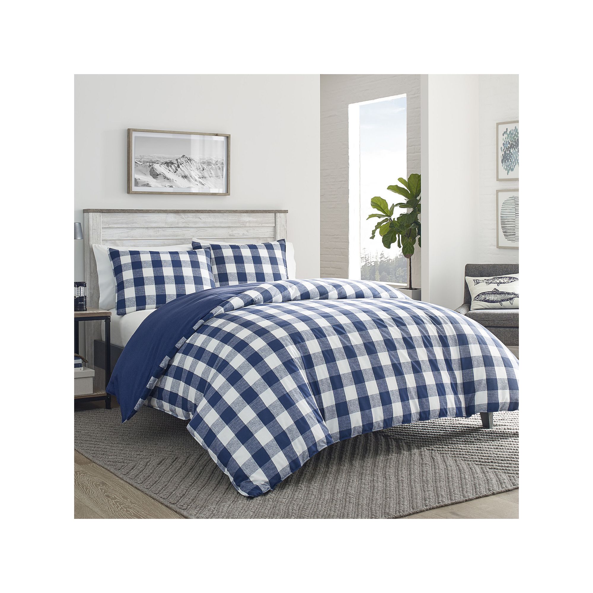 Eddie Bauer Lakehouse Plaid Duvet Cover Set, Blue