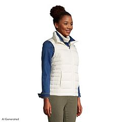 women's white puffer vest