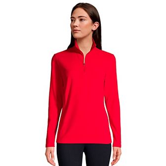 Women's Lands' End Quarter-Zip Fleece Pullover