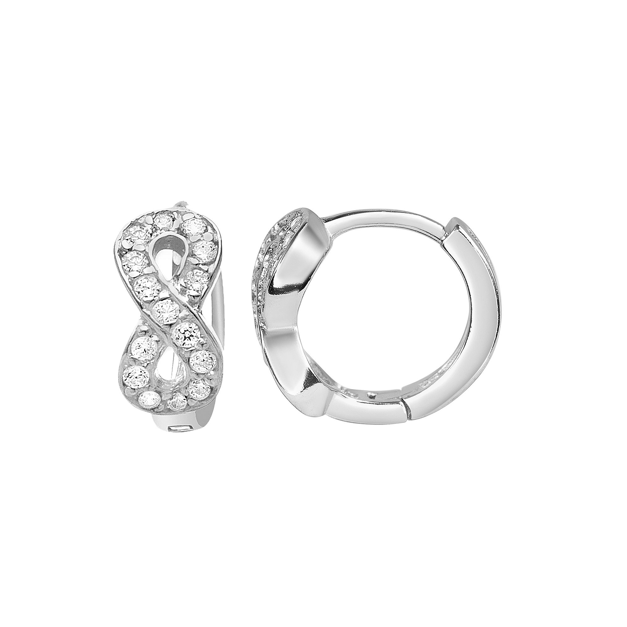 petit cheris Kids Sterling Silver Cubic Zirconia Infinity Hoop Earrings, G