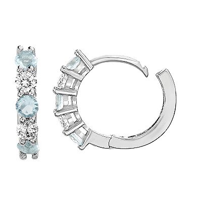 petit cheris Kids Sterling Silver Cubic Zirconia Hoop Earrings