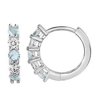 petit cheris Kids Sterling Silver Cubic Zirconia Hoop Earrings