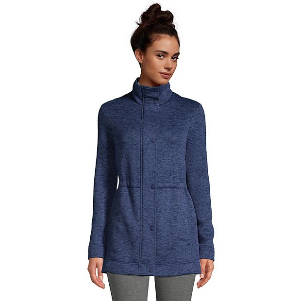 Lands end sweater fleece coat sale