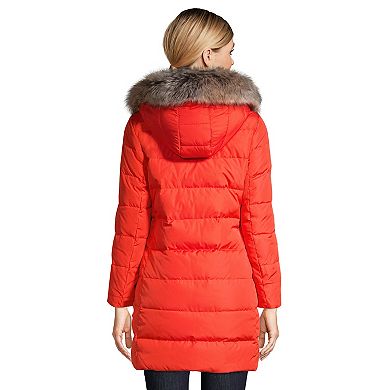 Women's Lands' End Faux-Fur Hood Long Down Winter Coat