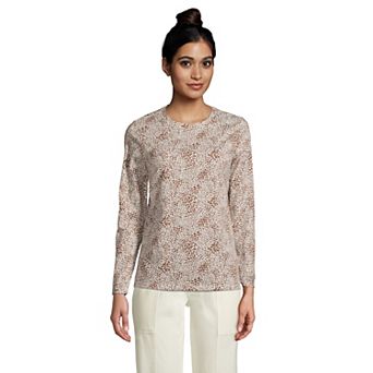 Women's Lands' End Relaxed-Fit Supima Long Sleeve Cotton Crewneck Tee