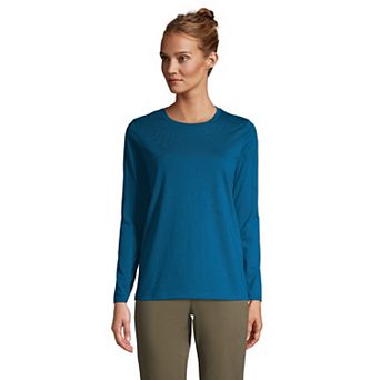 Women's Lands' End Relaxed-Fit Supima Long Sleeve Cotton Crewneck Tee