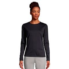 Lands' End Women's Serious Sweats Crewneck Long Sleeve Sweatshirt Tunic -  Small - Blue Print Donegal