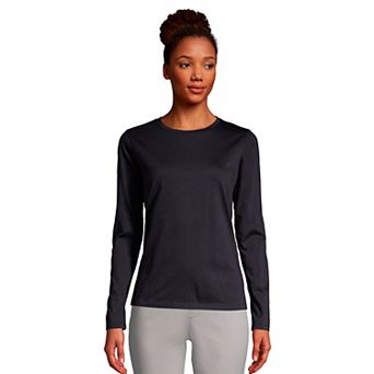 Women's Lands' End Relaxed-Fit Supima Long Sleeve Cotton Crewneck Tee