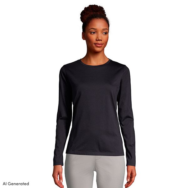 RENESEILLE Women's Long Sleeve Crew Neck Tee - Slim Fit Stretch Active Shirt For Workout & Casual