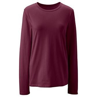 Women's Lands' End Relaxed-Fit Supima Long Sleeve Cotton Crewneck Tee