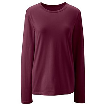 Women's Lands' End Relaxed-Fit Supima Long Sleeve Cotton Crewneck Tee