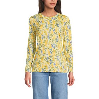 Women's Lands' End Relaxed-Fit Supima Long Sleeve Cotton Crewneck Tee