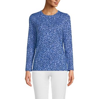 Women's Lands' End Relaxed-Fit Supima Long Sleeve Cotton Crewneck Tee