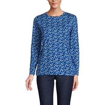 Women's Lands' End Relaxed-Fit Supima Long Sleeve Cotton Crewneck Tee