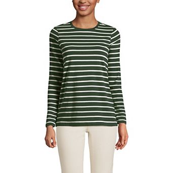 Women's Lands' End Relaxed-Fit Supima Long Sleeve Cotton Crewneck Tee