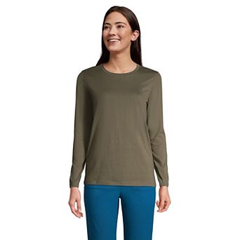 Women's Lands' End Relaxed-Fit Supima Long Sleeve Cotton Crewneck Tee