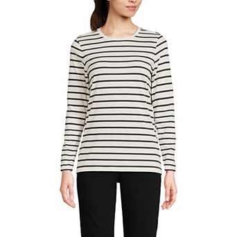 Women's Lands' End Relaxed-Fit Supima Long Sleeve Cotton Crewneck Tee