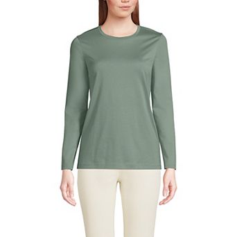 Women's Lands' End Relaxed-Fit Supima Long Sleeve Cotton Crewneck Tee