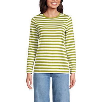 Women's Lands' End Relaxed-Fit Supima Long Sleeve Cotton Crewneck Tee