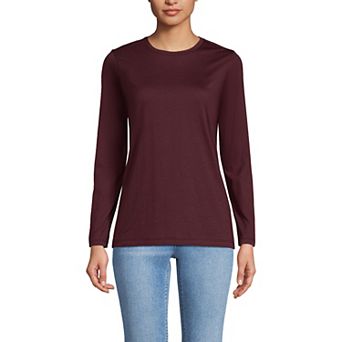 Women's Lands' End Relaxed-Fit Supima Long Sleeve Cotton Crewneck Tee
