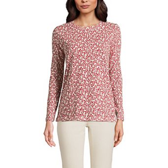 Women's Lands' End Relaxed-Fit Supima Long Sleeve Cotton Crewneck Tee