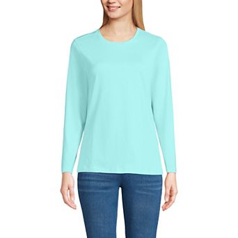 Women's Lands' End Relaxed-Fit Supima Long Sleeve Cotton Crewneck Tee